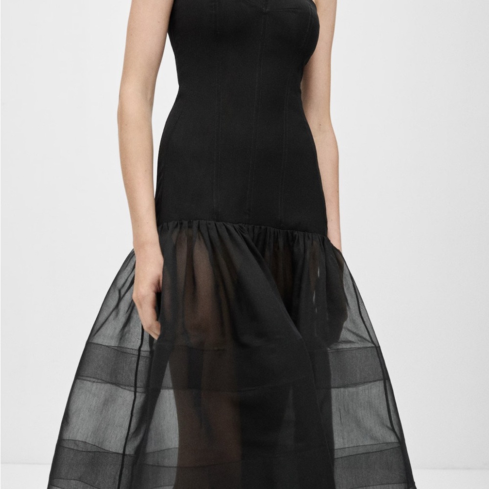 Mango Strapless Black Dress